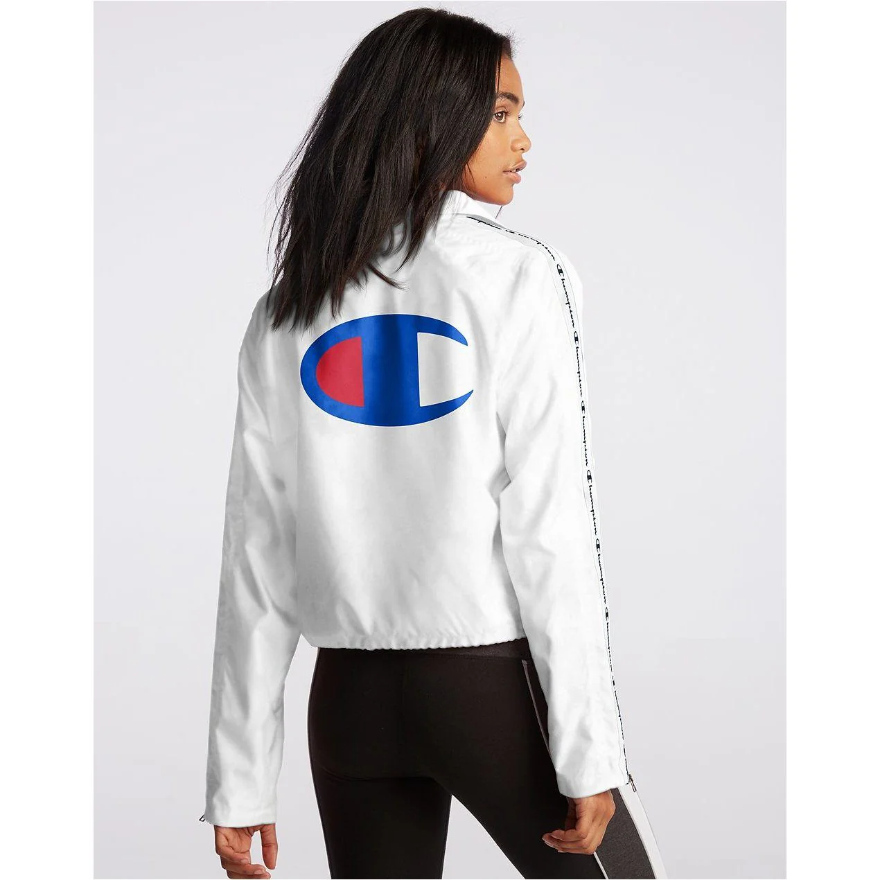 Champion Cropped Coaches Jacket Black Women JL8501-550305-003 - Image 3