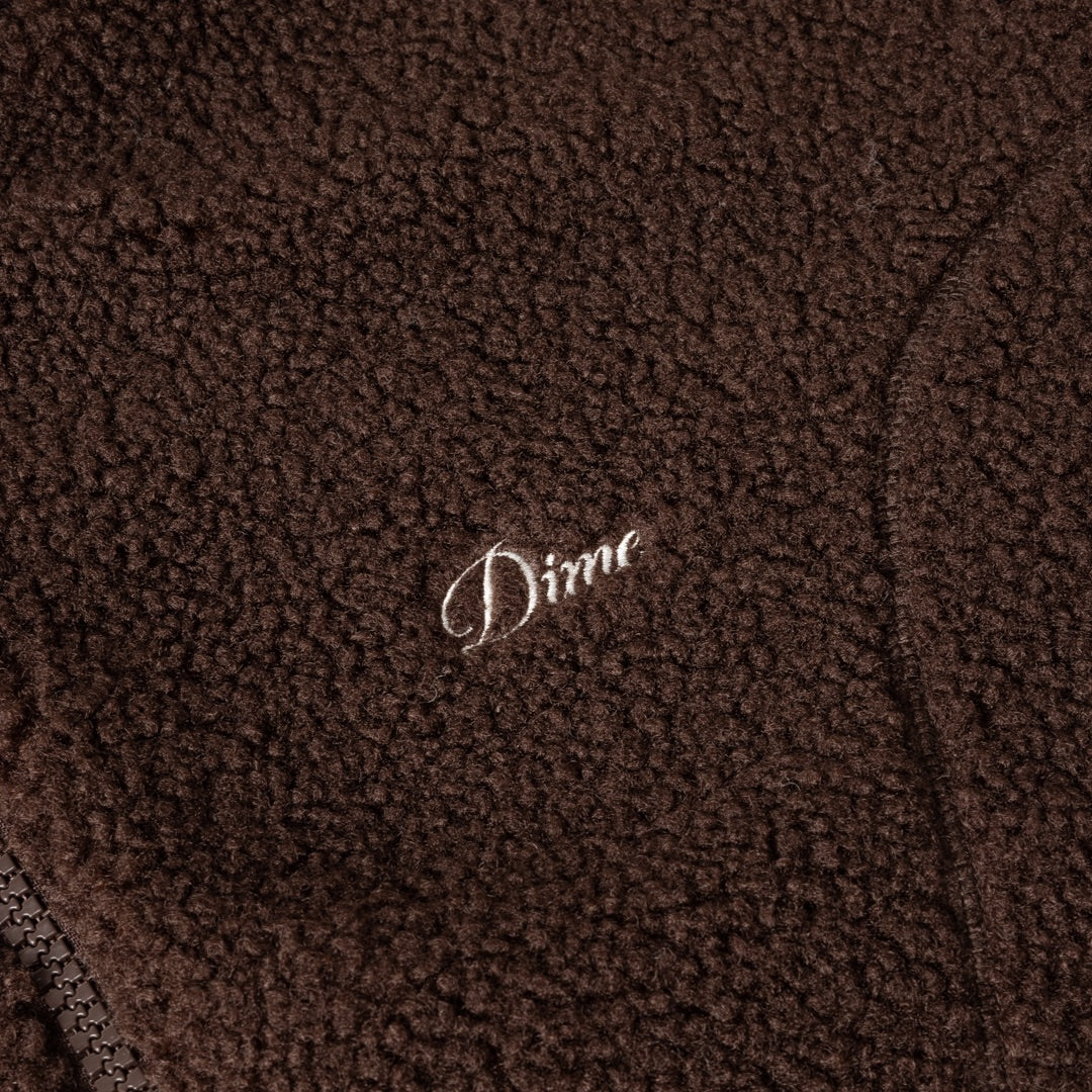 Dime Polar Fleece Sherpa Zip Brown - Image 3