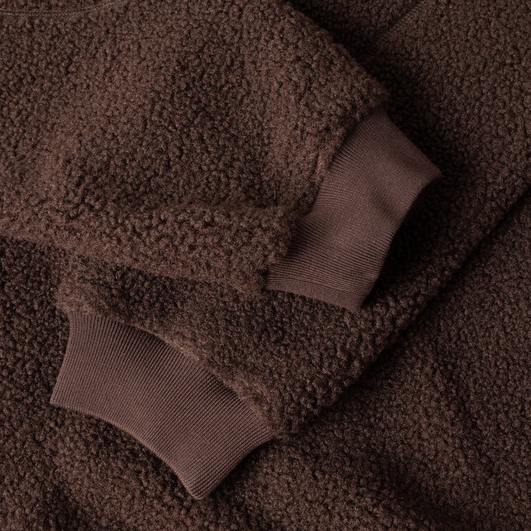 Dime Polar Fleece Sherpa Zip Brown - Image 4