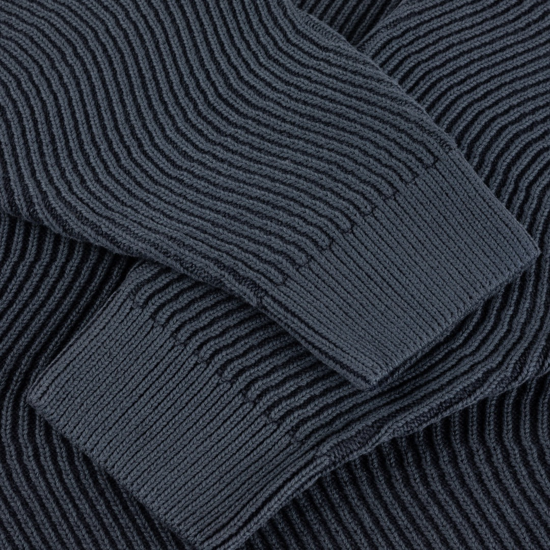 Dime Wave Knit Sweater Navy - Image 4