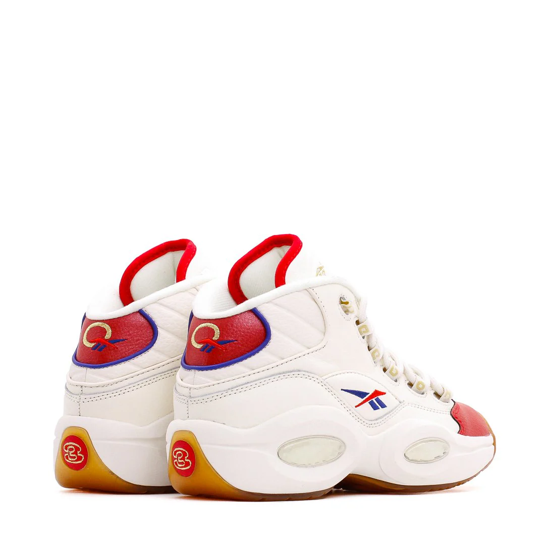 Reebok Classics Basketball Men Question Mid Allen Iverson White Red Blue GZ7099 - Image 3
