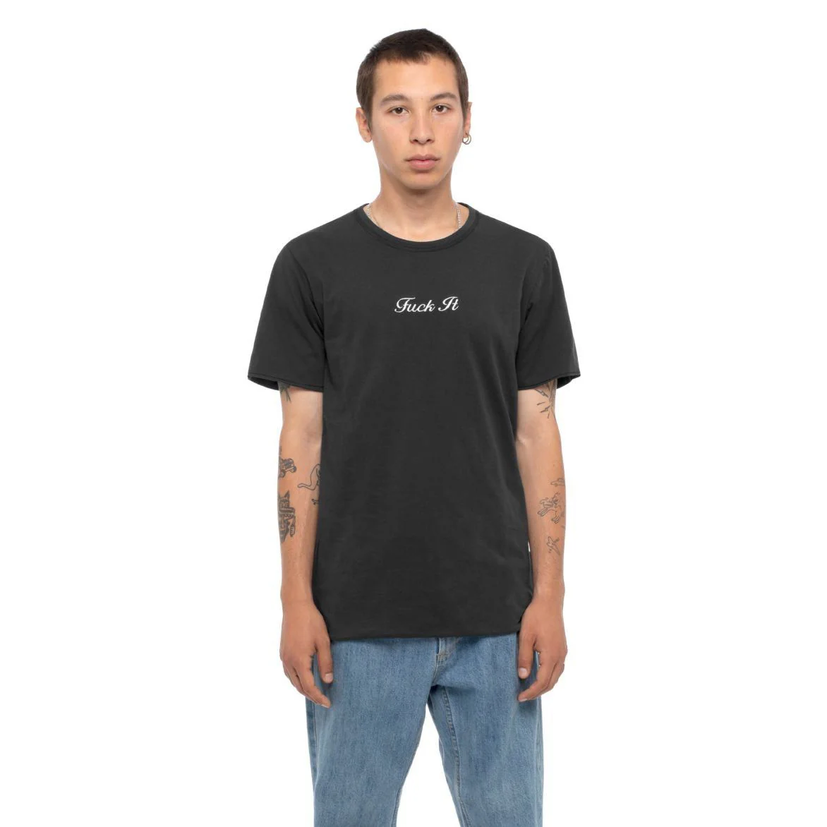 Huf Fuck It Reversible Short Sleeve Knit Top Black Men KN00114-BLK - Image 4