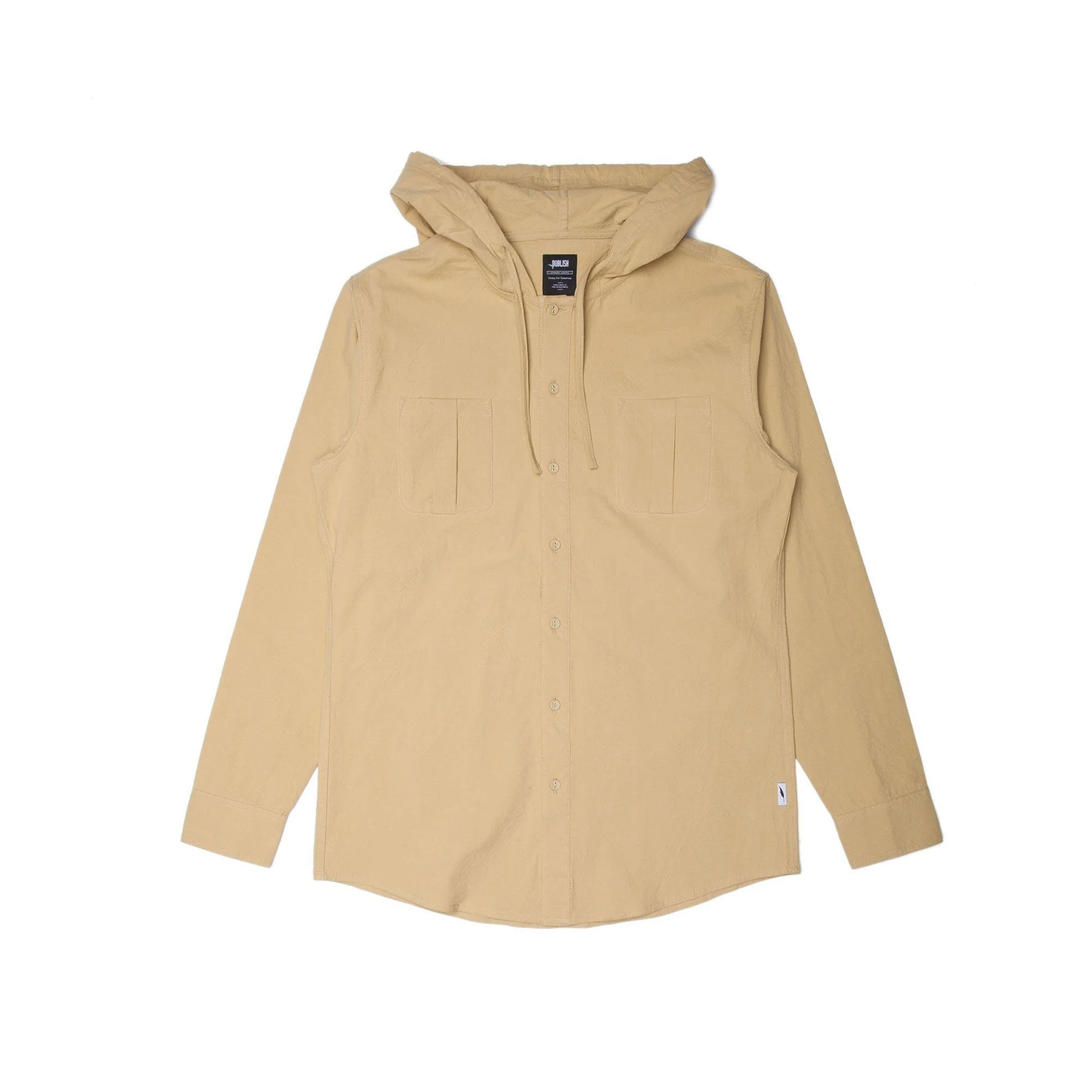 Publish Aedan Hooded Button Up Khaki P1702008-KHA - Image 3
