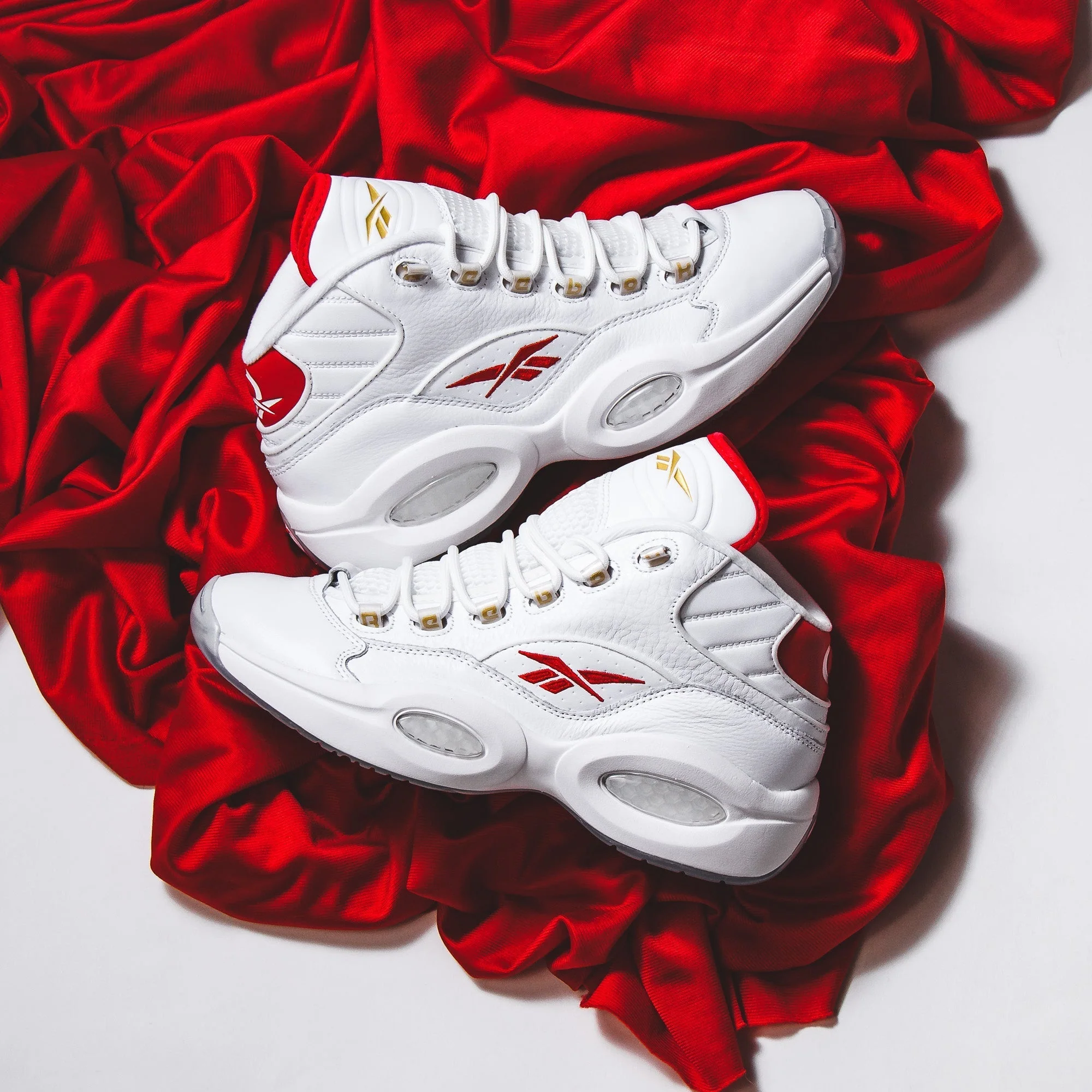 Reebok Classics Basketball Men Question Mid Allen Iverson Dr J #6 White Red GX0230 - Image 7